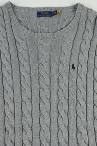 Ralph Lauren kabeltrui met ronde hals - L