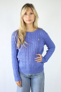 Ralph Lauren kabeltrui met ronde hals - XS