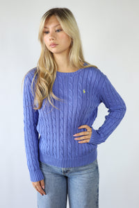 Ralph Lauren kabeltrui met ronde hals - XS