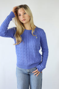Ralph Lauren kabeltrui met ronde hals - XS