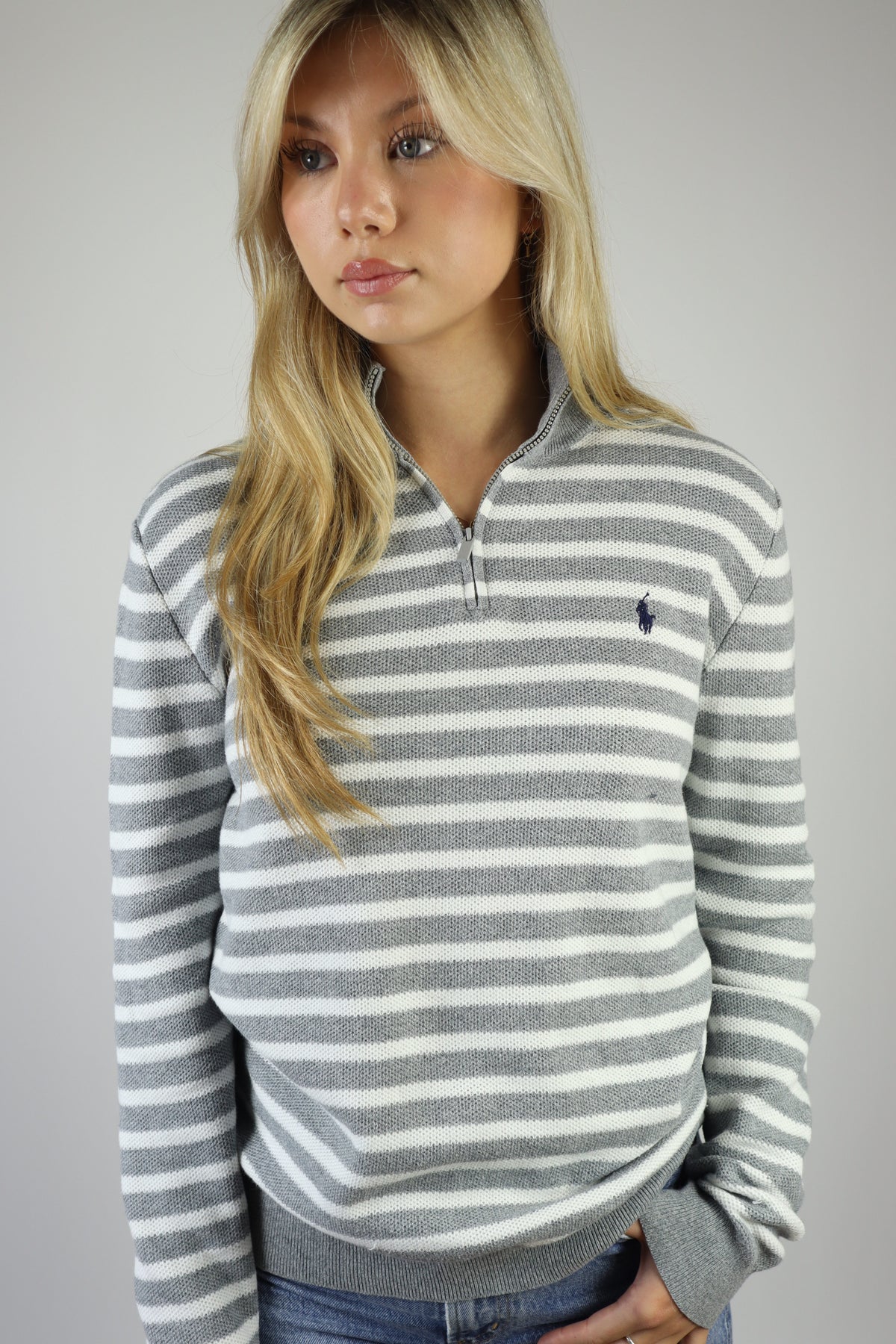 Ralph Lauren trui met kwart rits - S