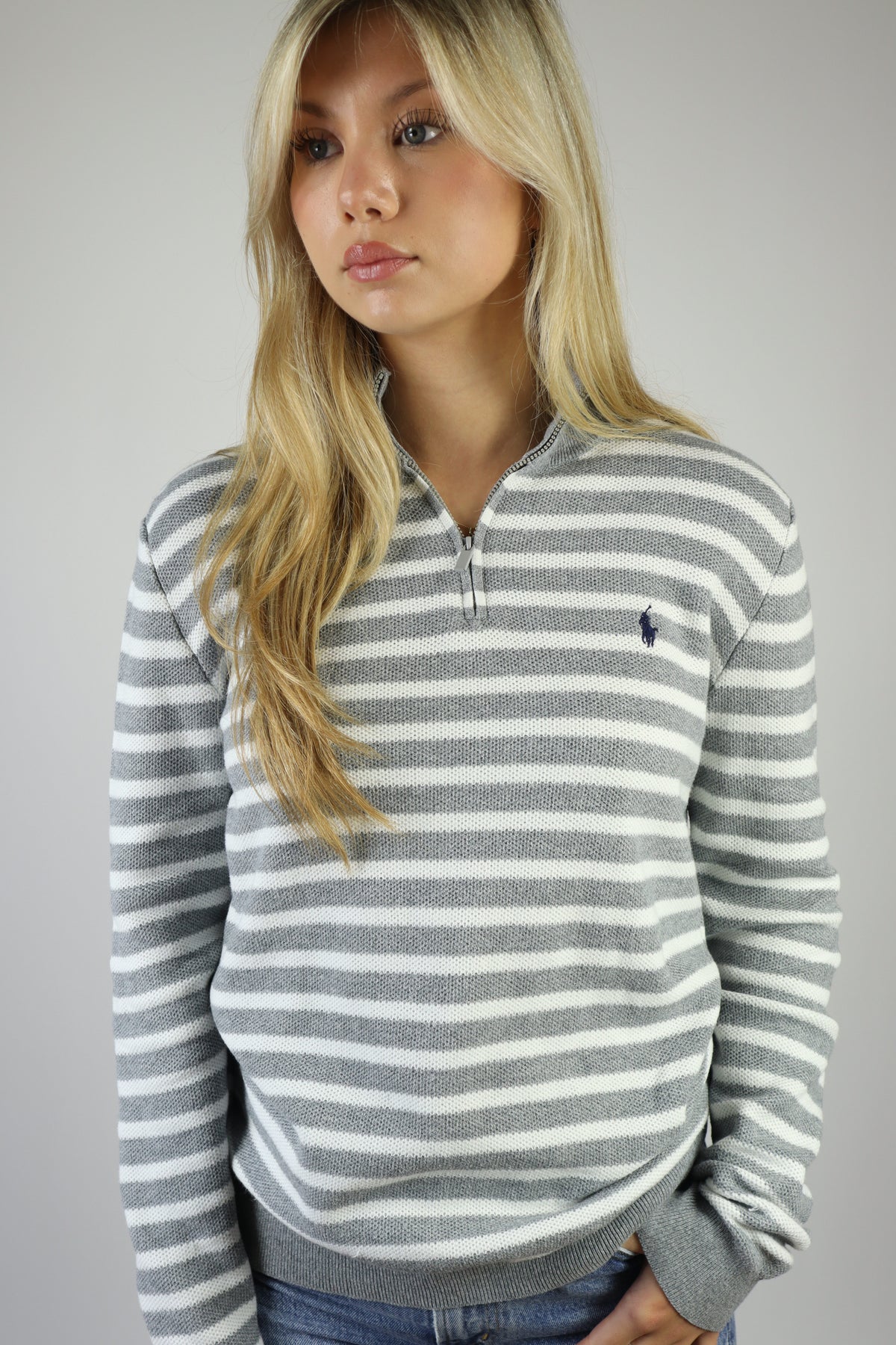 Ralph Lauren trui met kwart rits - S