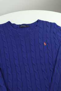 Ralph Lauren kabeltrui met ronde hals - M
