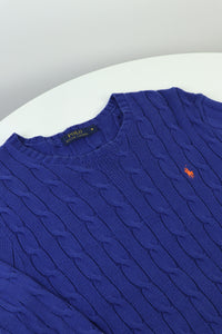 Ralph Lauren kabeltrui met ronde hals - M