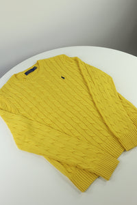 Ralph Lauren kabeltrui met ronde hals - M