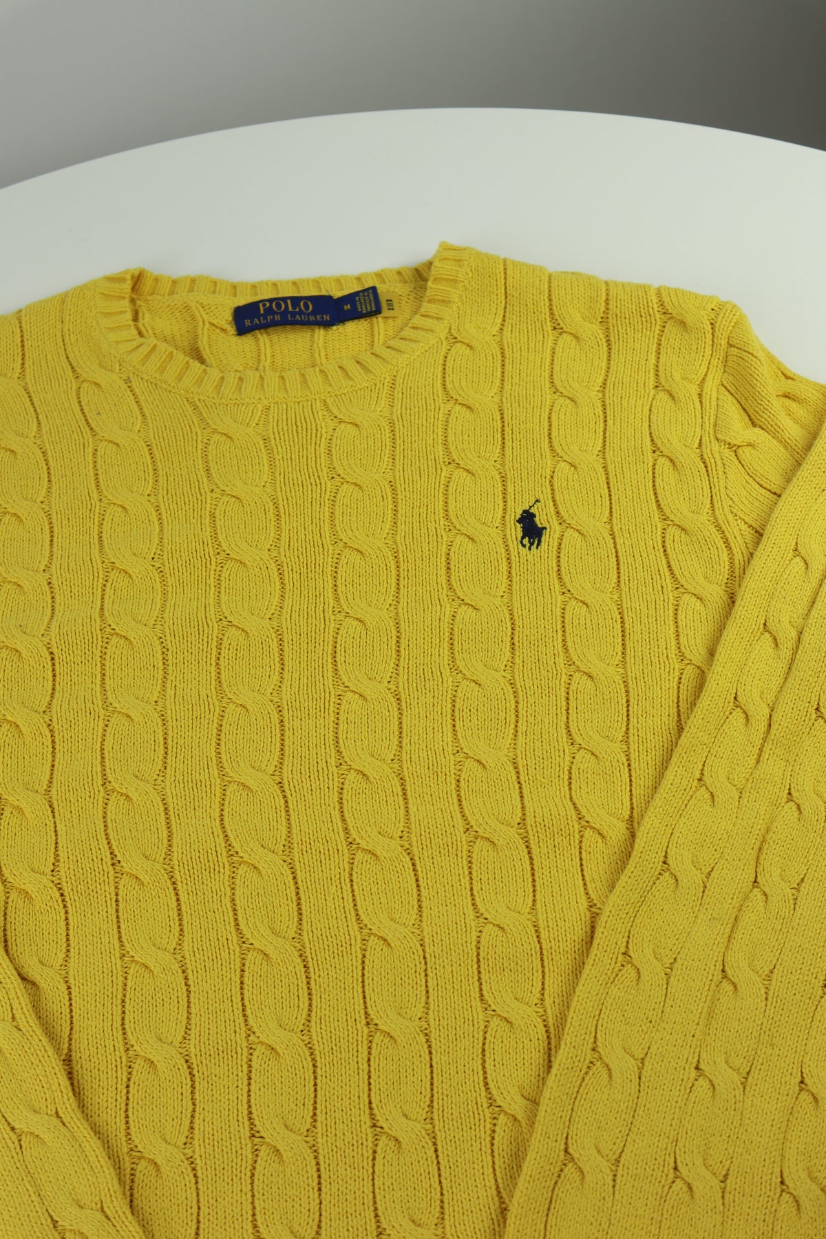 Ralph Lauren kabeltrui met ronde hals - M