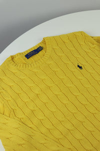 Ralph Lauren kabeltrui met ronde hals - M