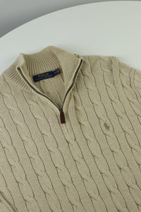 Ralph Lauren kabeltrui met kwart rits - S/M