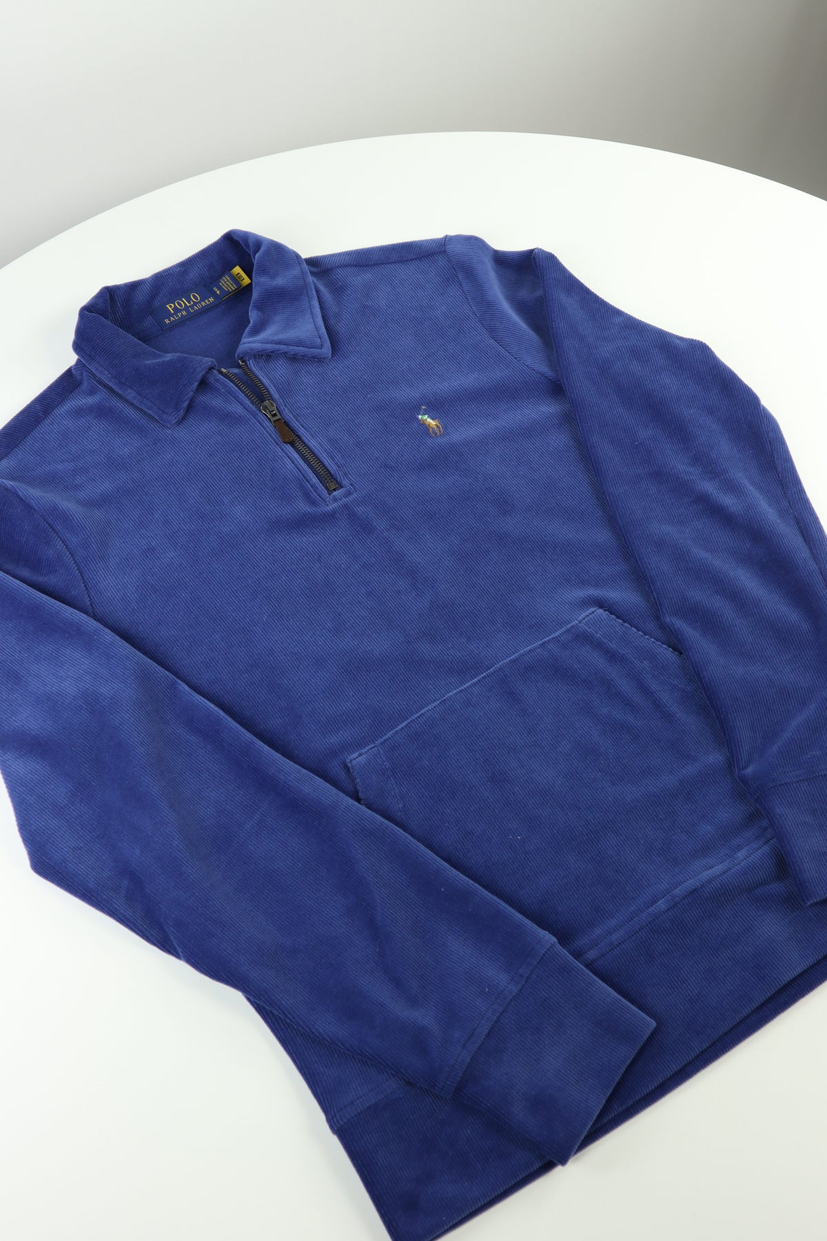 Ralph Lauren corduroy trui met kwart rits - S