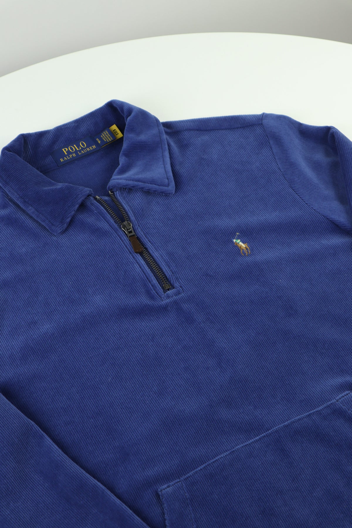 Ralph Lauren corduroy trui met kwart rits - S