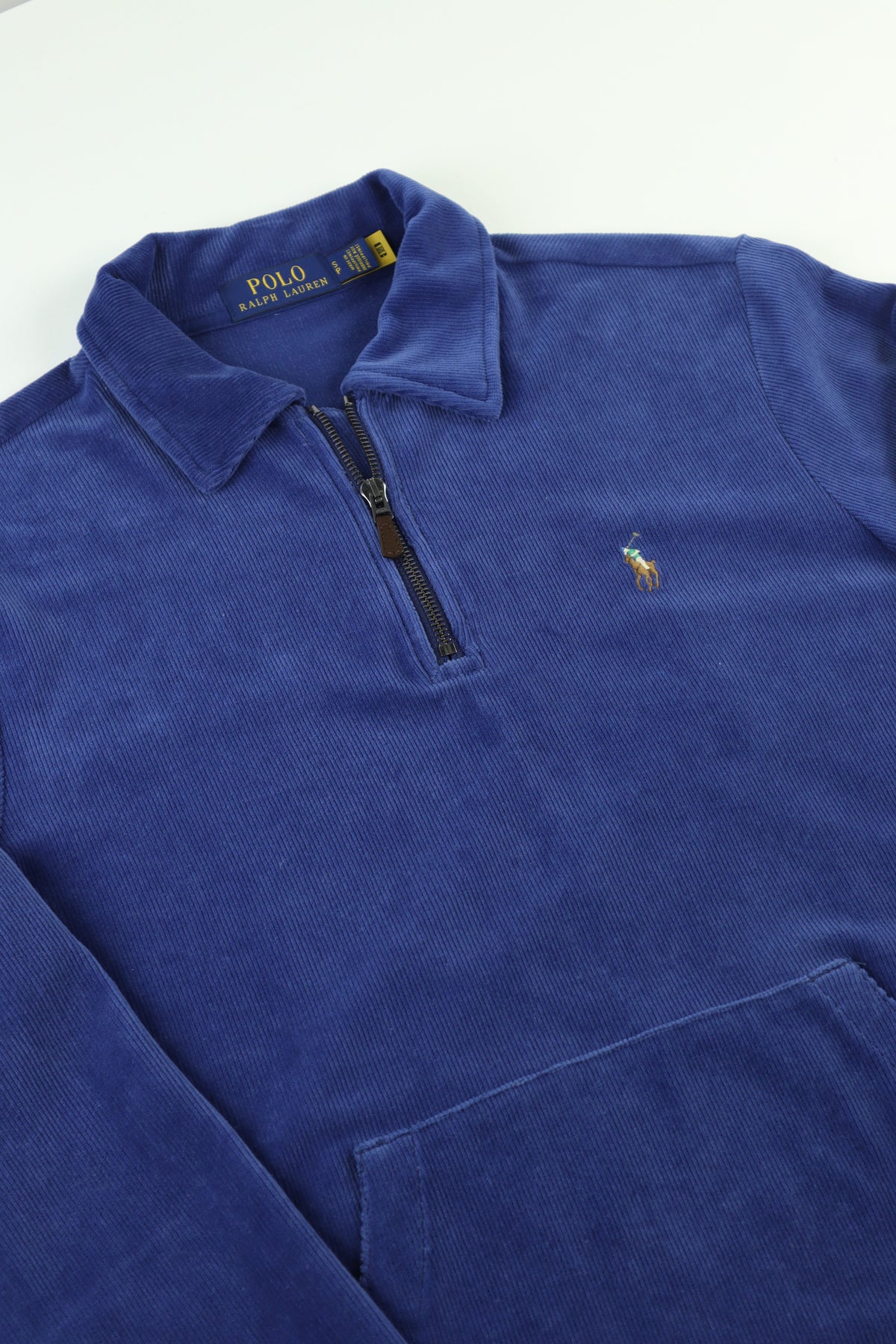 Ralph Lauren corduroy trui met kwart rits - S