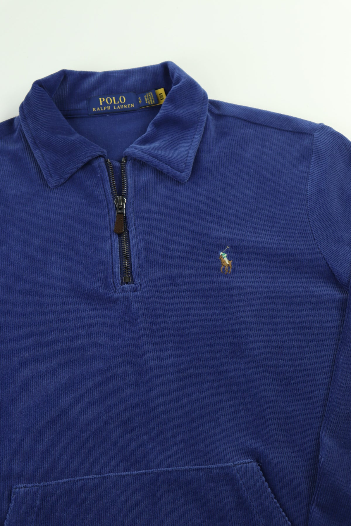 Ralph Lauren corduroy trui met kwart rits - S