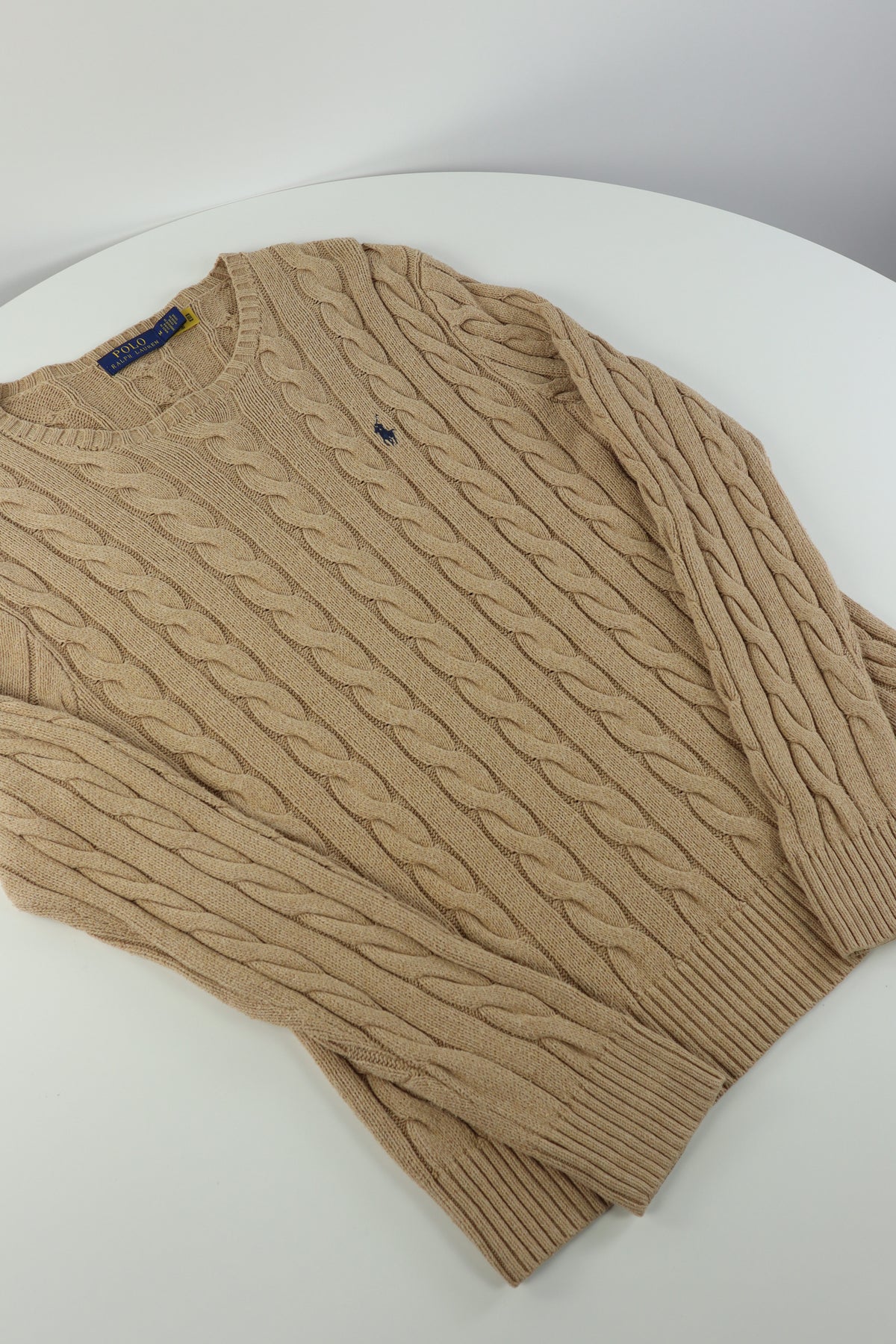 Ralph Lauren kabeltrui met ronde hals - S/M