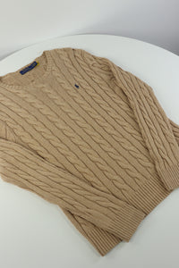 Ralph Lauren kabeltrui met ronde hals - S/M