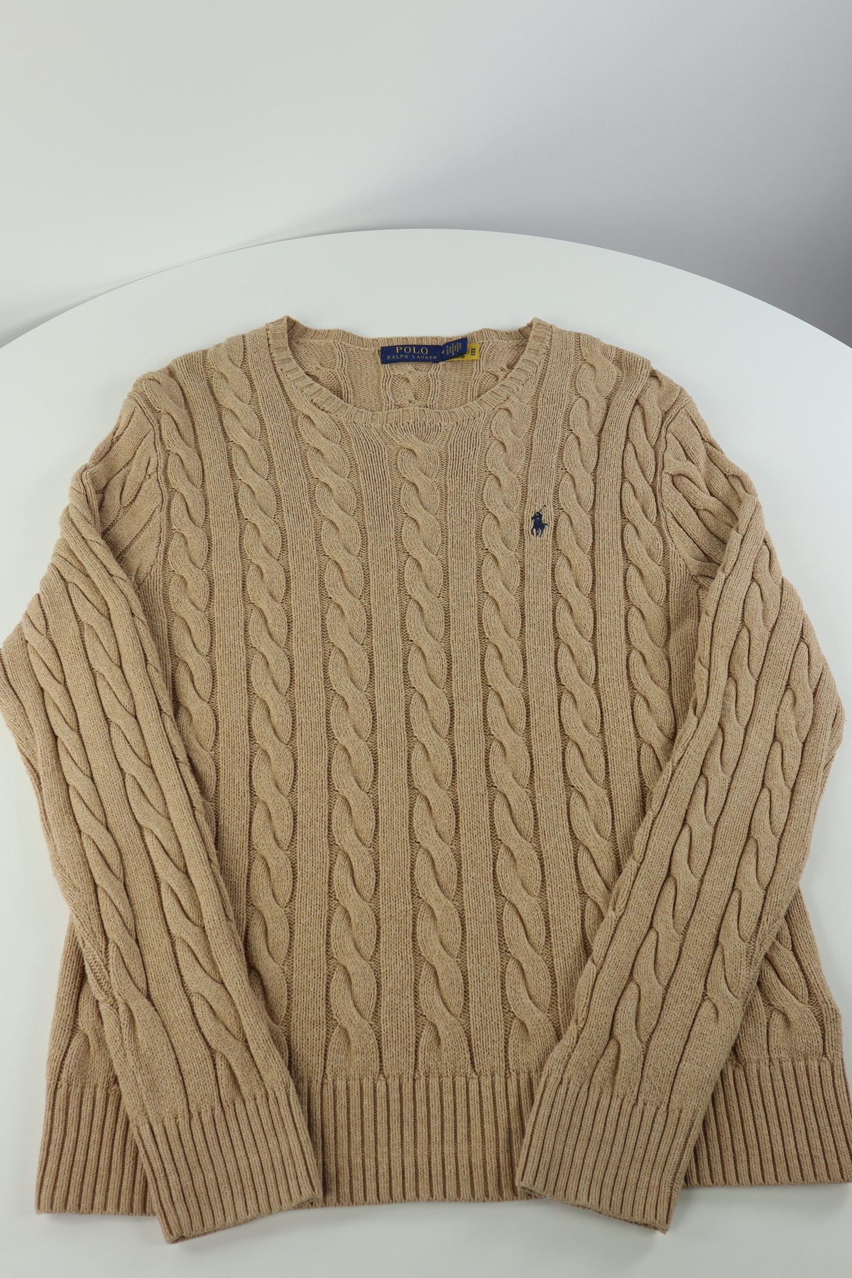 Ralph Lauren kabeltrui met ronde hals - S/M