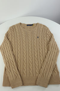 Ralph Lauren kabeltrui met ronde hals - S/M