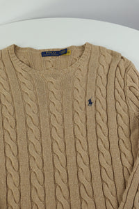 Ralph Lauren kabeltrui met ronde hals - S/M