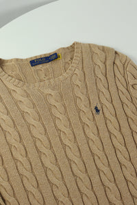 Ralph Lauren kabeltrui met ronde hals - S/M