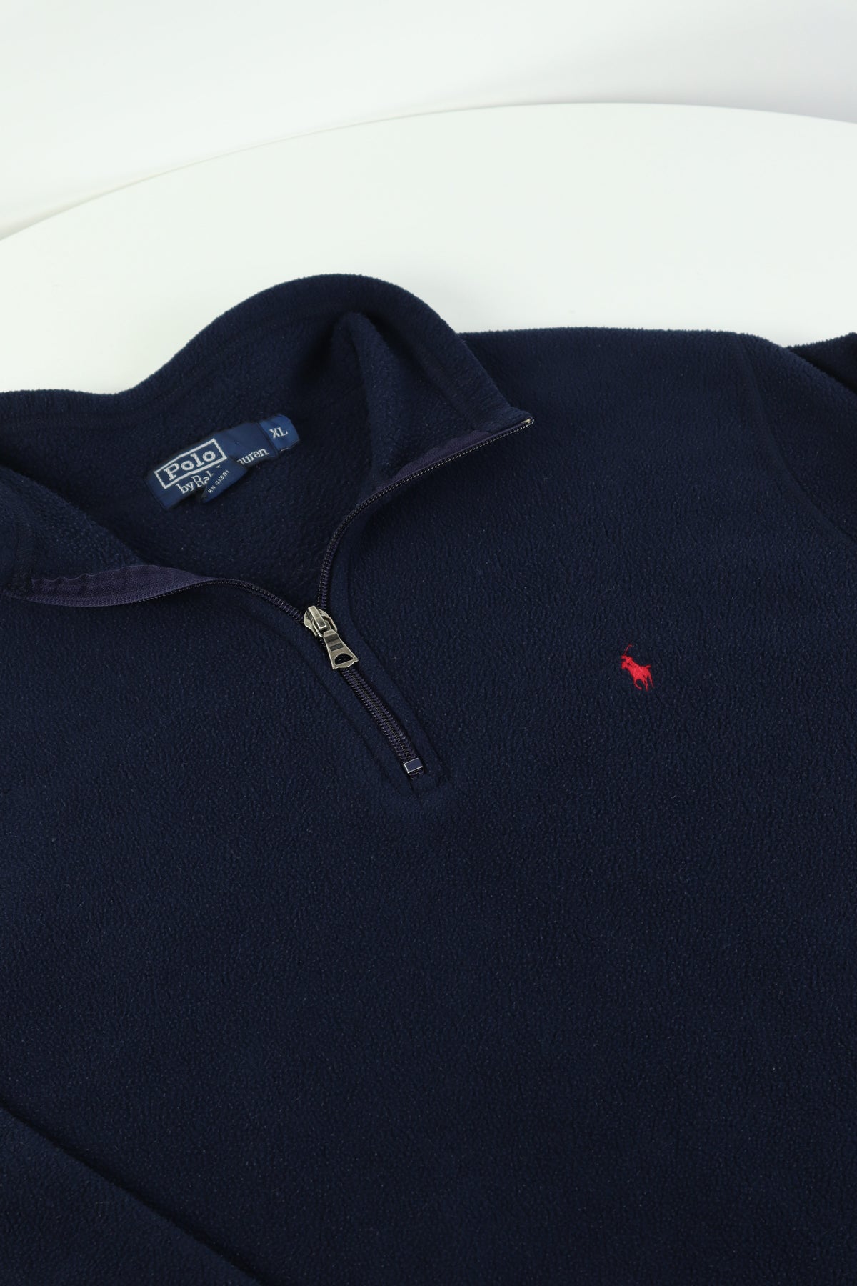 Ralph Lauren fleece trui met kwart rits - L