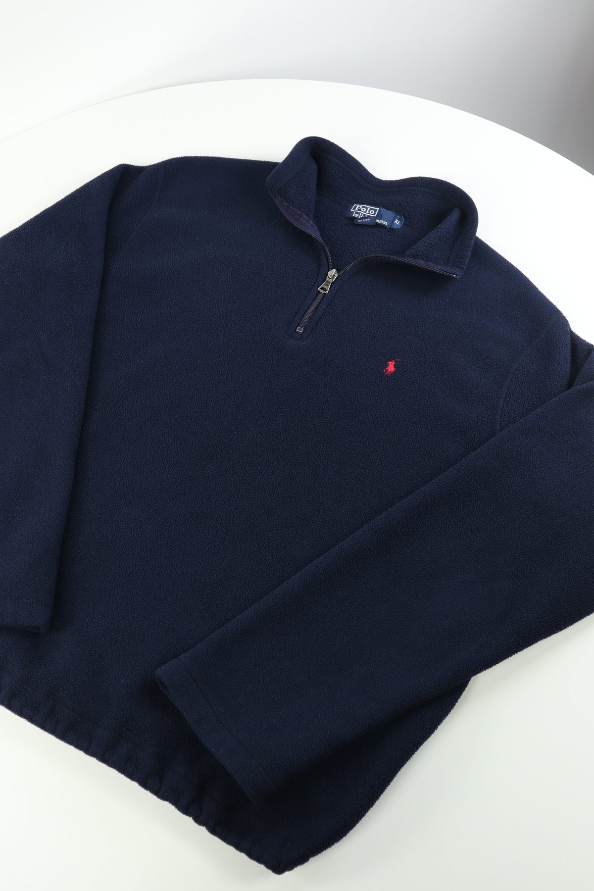 Ralph Lauren fleece trui met kwart rits - L