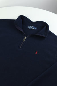 Ralph Lauren fleece trui met kwart rits - L