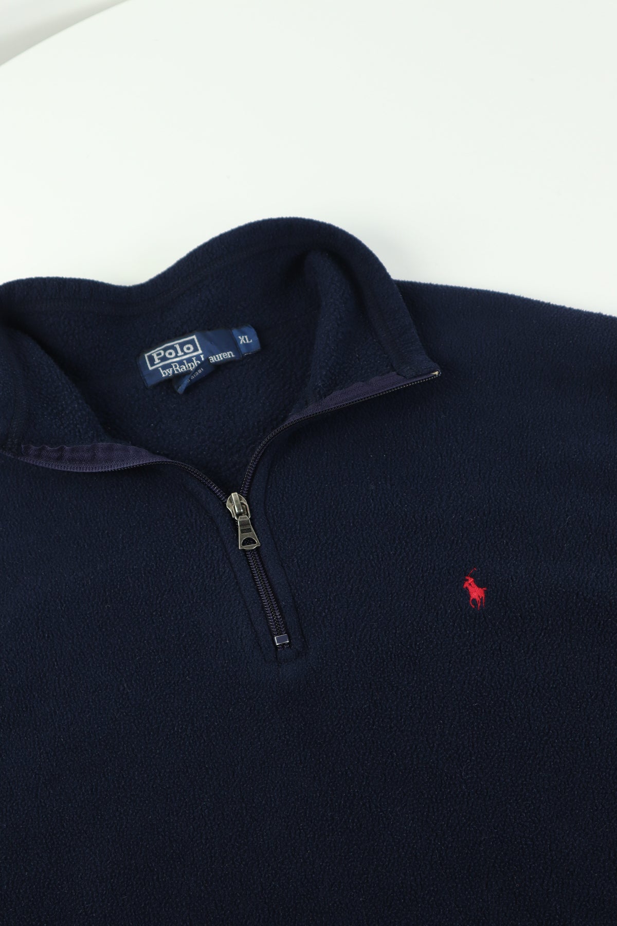 Ralph Lauren fleece trui met kwart rits - L