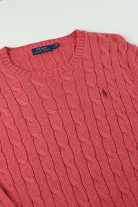Ralph Lauren kabeltrui met ronde hals - L