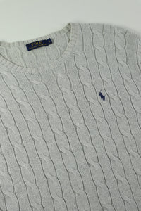 Ralph Lauren kabeltrui met ronde hals - L