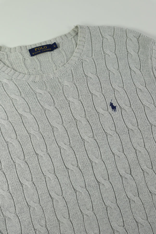 Ralph Lauren kabeltrui met ronde hals - L