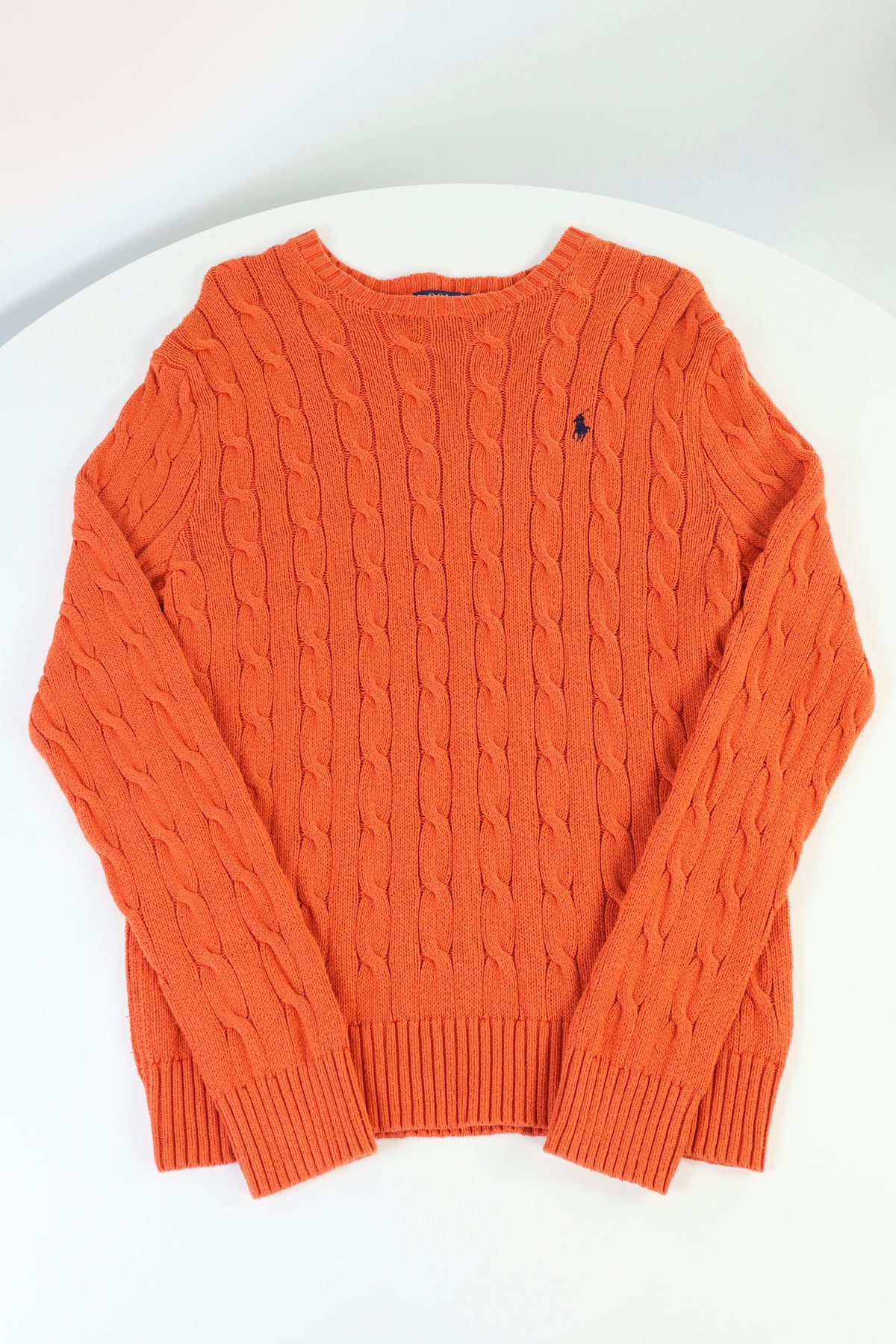 Ralph Lauren kabeltrui met ronde hals - M