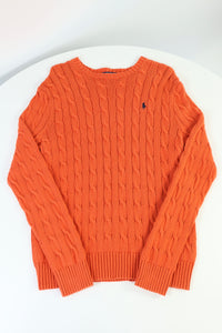 Ralph Lauren kabeltrui met ronde hals - M