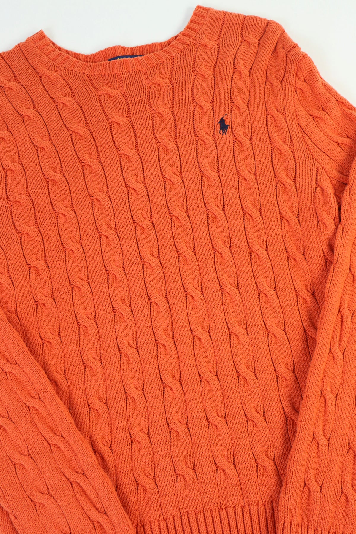 Ralph Lauren kabeltrui met ronde hals - M