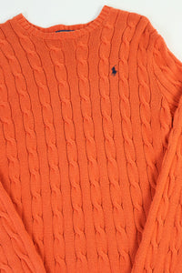 Ralph Lauren kabeltrui met ronde hals - M