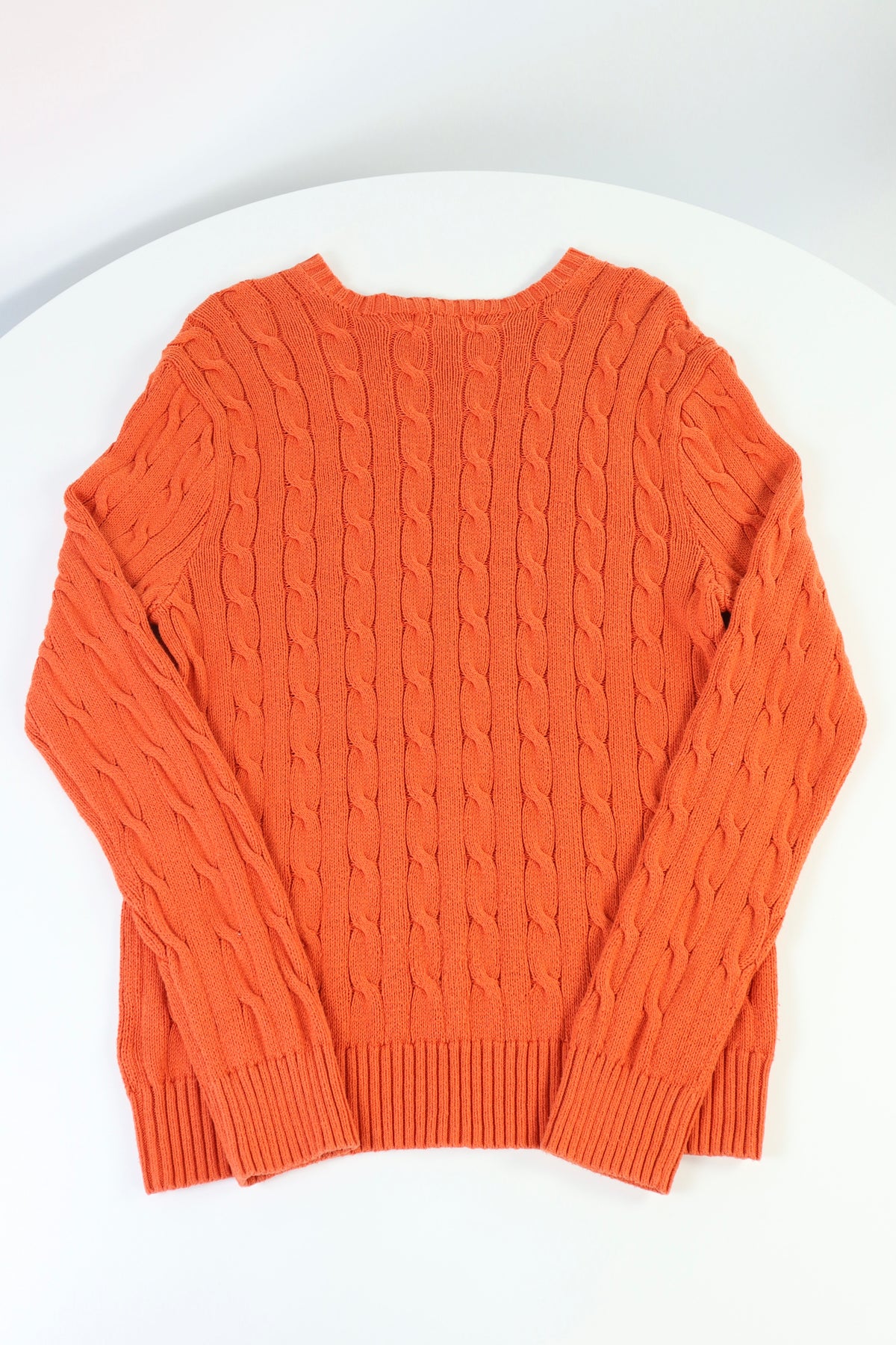 Ralph Lauren kabeltrui met ronde hals - M