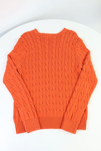 Ralph Lauren kabeltrui met ronde hals - M