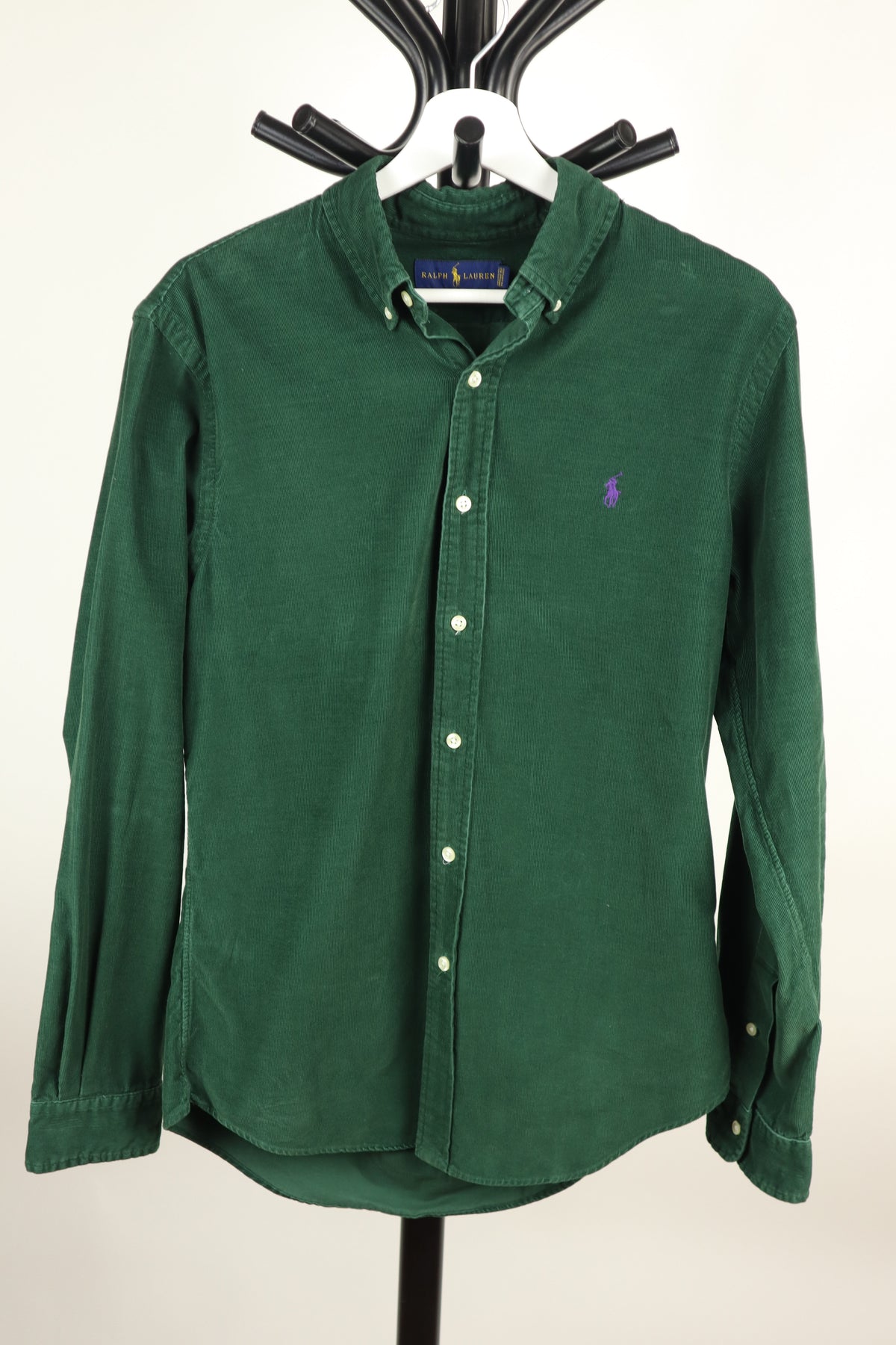 Donkergroen corduroy overhemd maat M originele productfoto