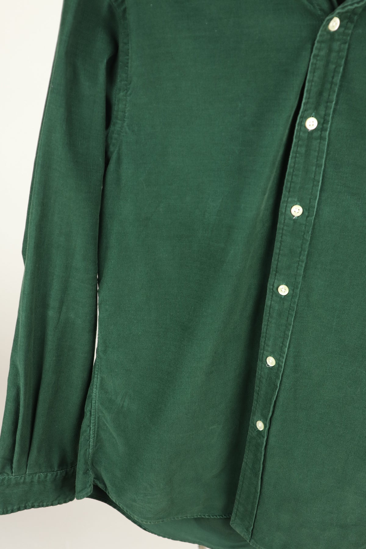 Donkergroen corduroy overhemd maat M originele productfoto
