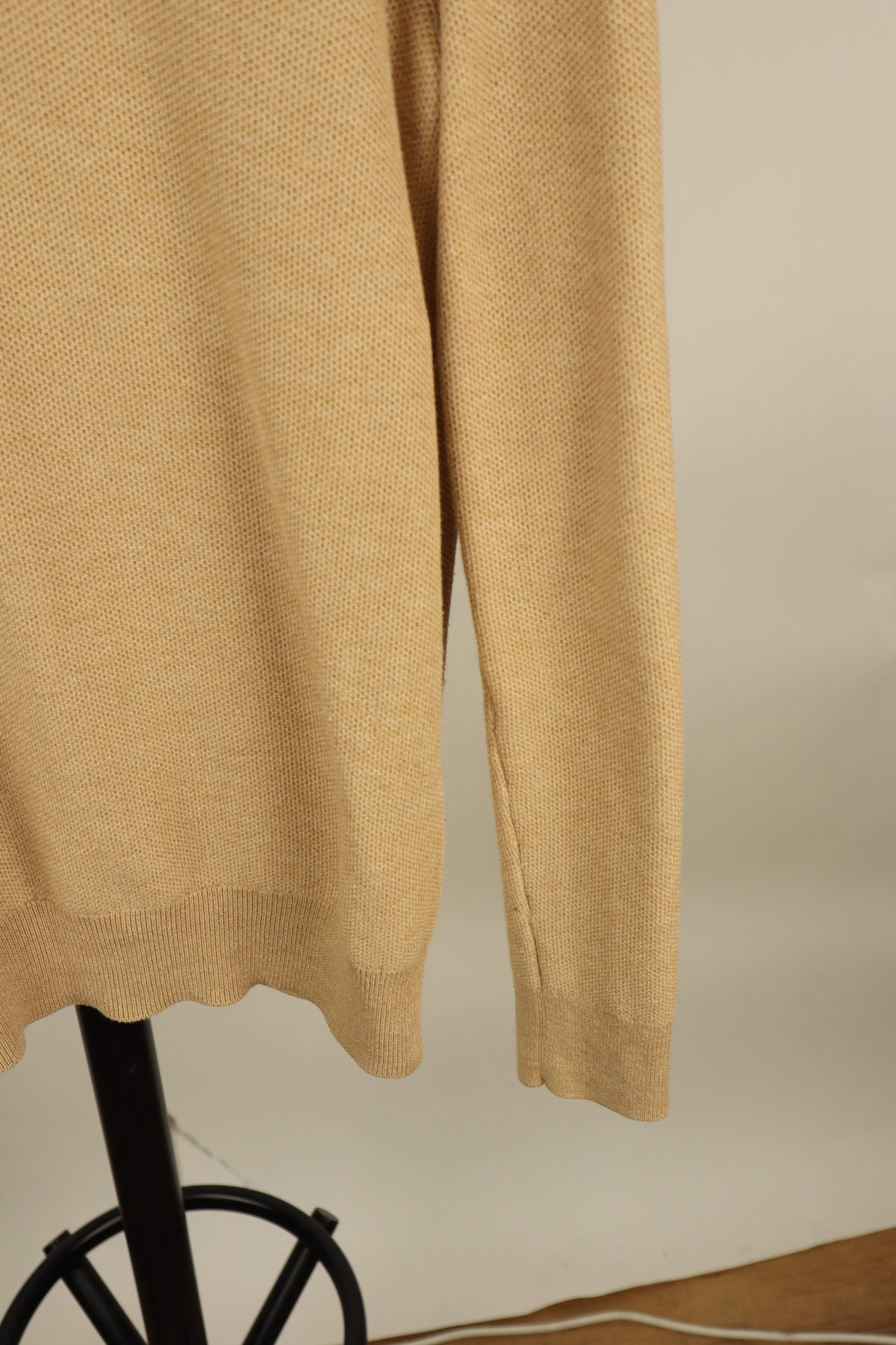 Trui kwart rits camel