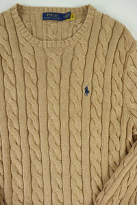 Ralph Lauren kabeltrui met ronde hals - M