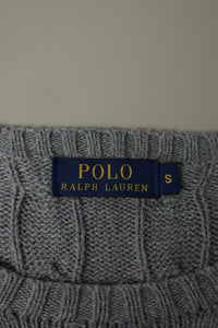 Ralph Lauren kabeltrui met ronde hals - S