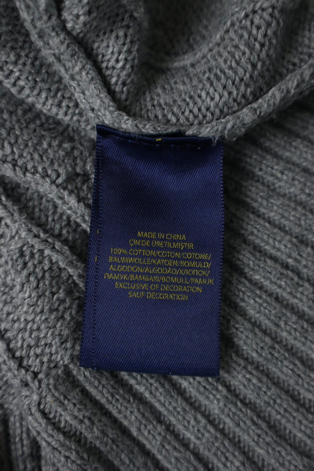 Ralph Lauren kabeltrui met ronde hals - S