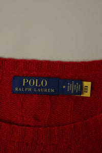 Ralph Lauren kabeltrui met ronde hals - M