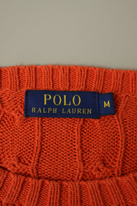 Ralph Lauren kabeltrui met ronde hals - M
