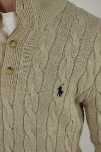 Ralph Lauren kabeltrui met knoopjes - S/M