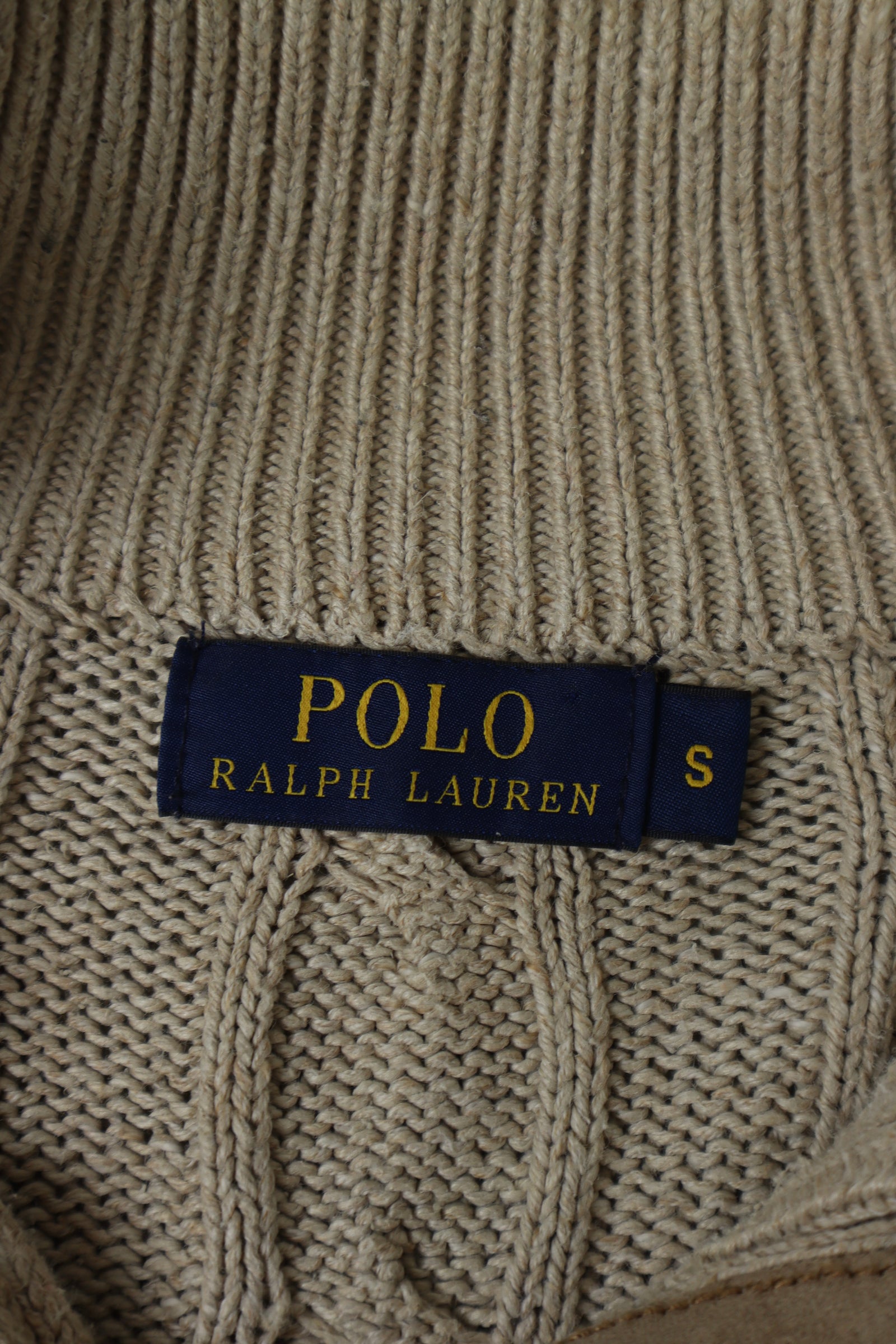 Ralph Lauren Kabeltrui met Knoopjes - S/M