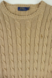 Ralph Lauren kabeltrui met ronde hals - L