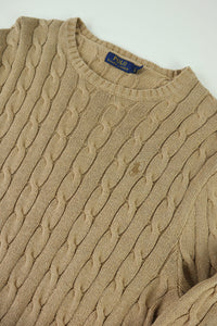 Ralph Lauren kabeltrui met ronde hals - L