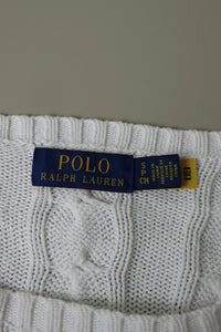 Ralph Lauren kabeltrui met ronde hals - S