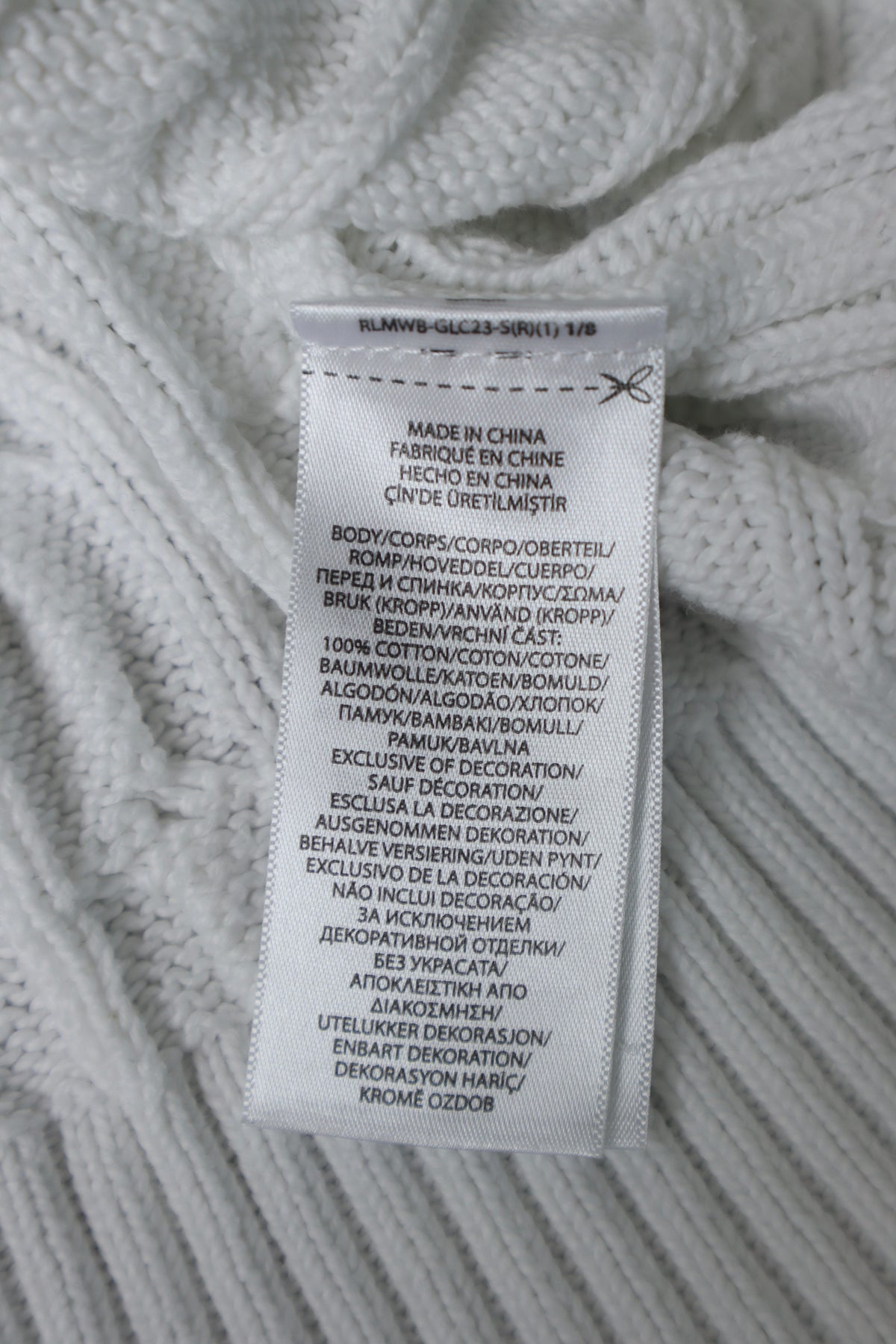 Ralph Lauren kabeltrui met ronde hals - S