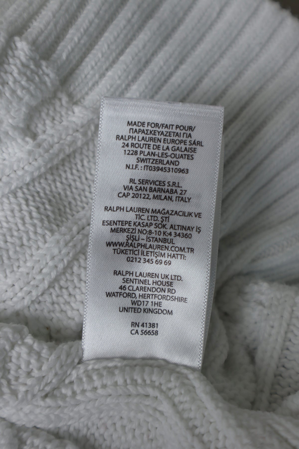 Ralph Lauren kabeltrui met ronde hals - S